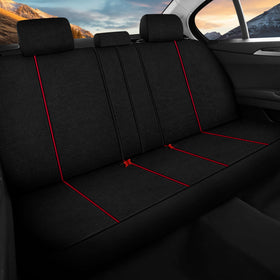 Kaisaatti side panel detail showing airbag-compatible seam safety benefit