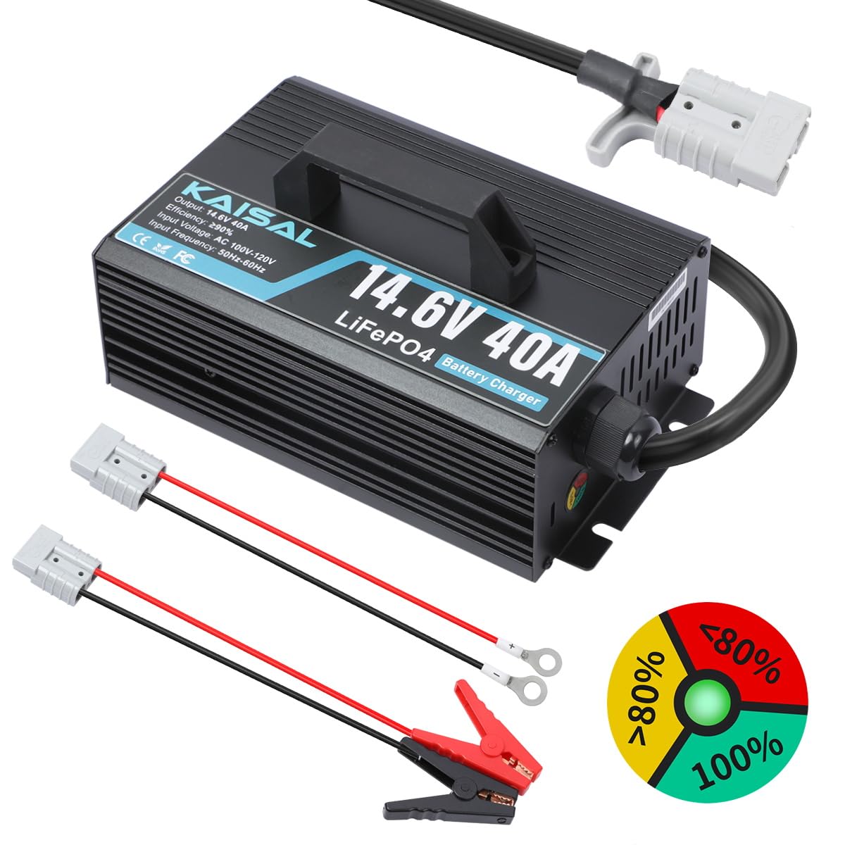 KAISAL front view of charger showing compact design and portability benefit
