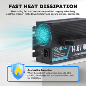 KAISAL in an RV charging onboard LiFePO4 battery for reliable travel power