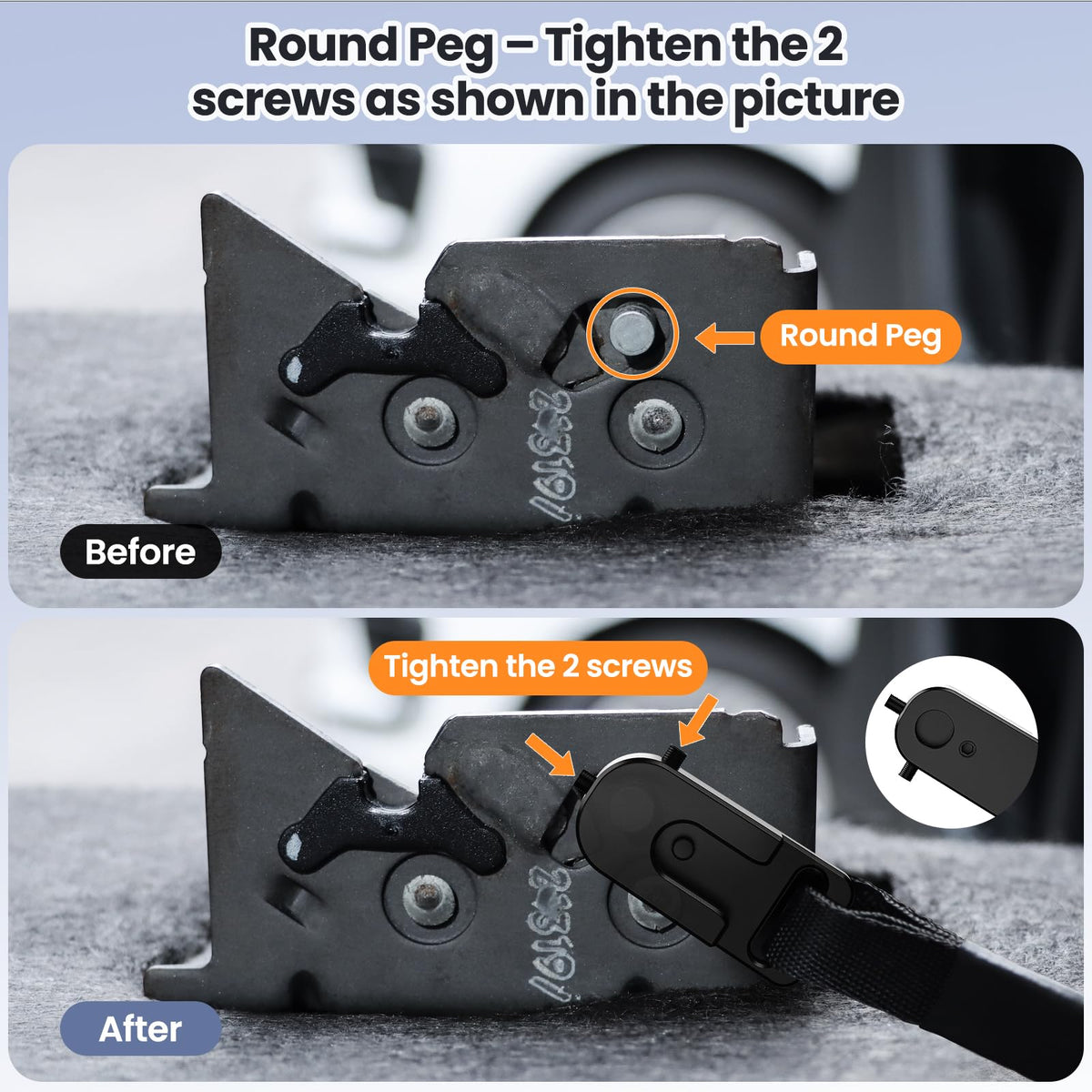 Kaishengyuan installed on F-150 rear seat latch for quick access benefit