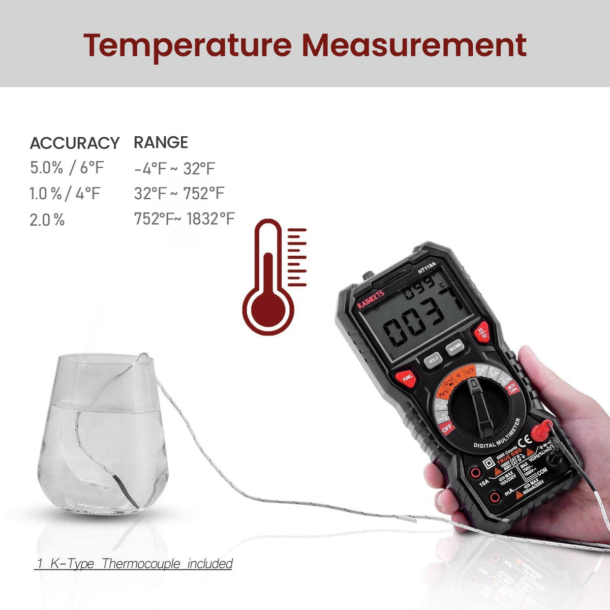 KAIWEETS HT118A detecting live wire with NCV alert, improving safety during electrical checks