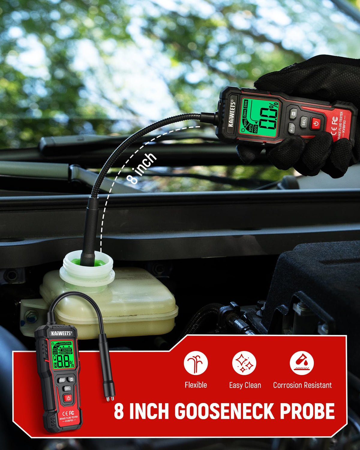 KAIWEETS corrosion-resistant probe tip close-up offering durable, accurate readings