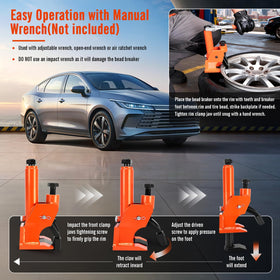 KAKO tool in use on a 38-inch tire speeding bead separation on site