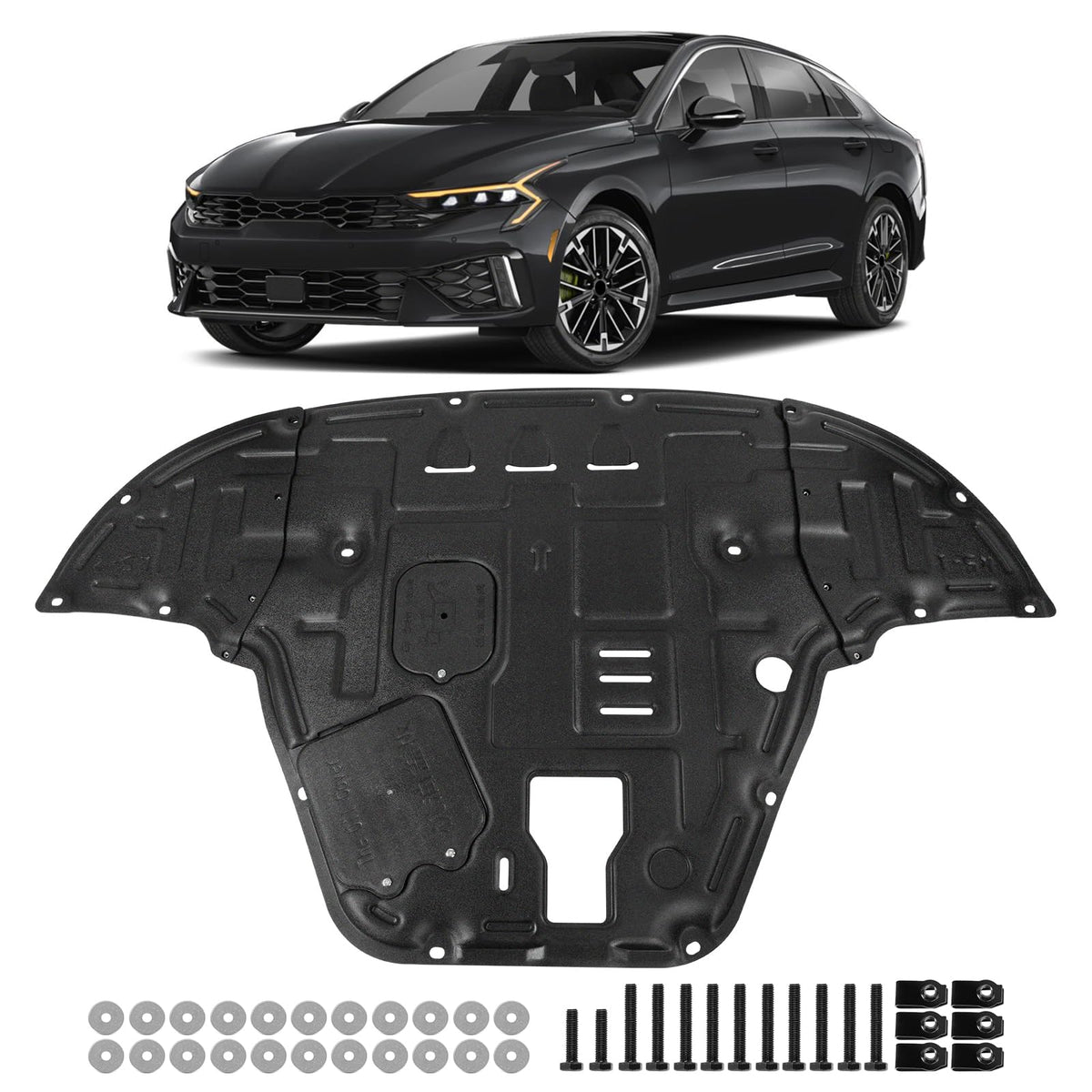 KAKSEY front view of splash shield showing full coverage and protection