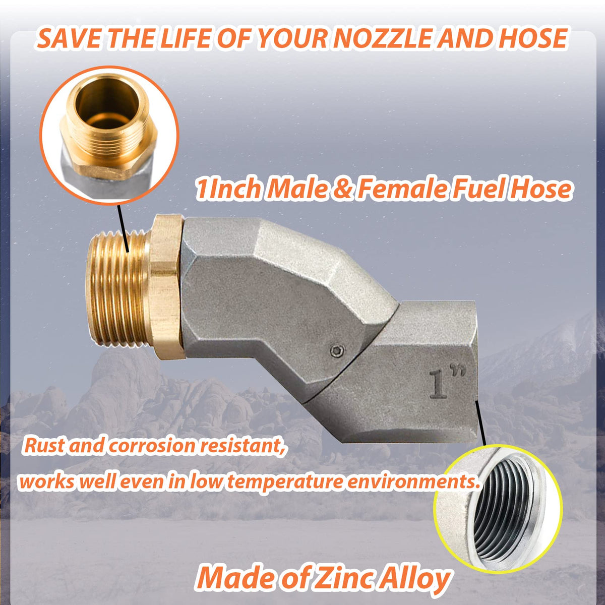 kalageen close-up of 1" NPT threads highlighting precise fit and leak prevention