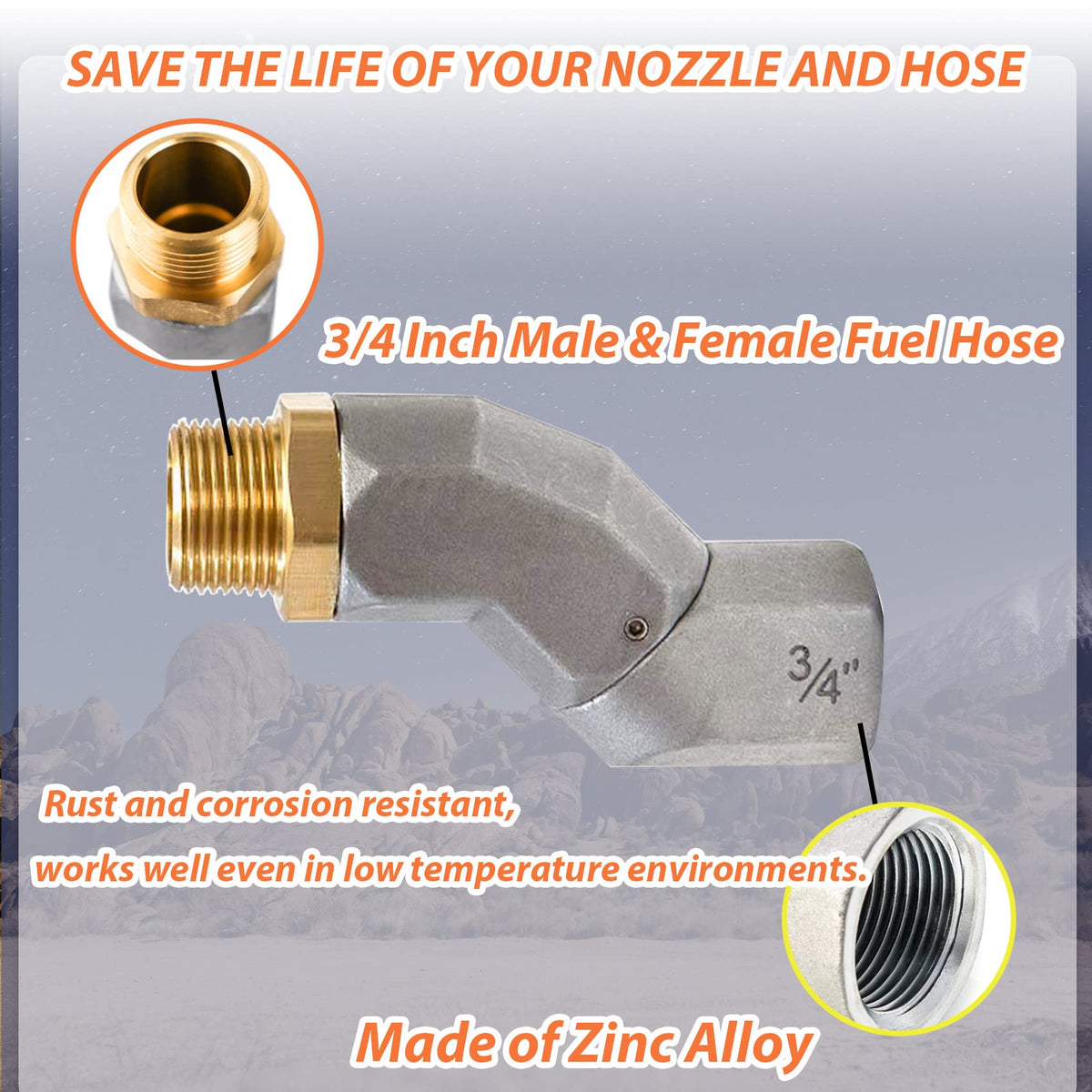 kalageen thread detail closeup illustrating precise 3/4" NPT fit and seal