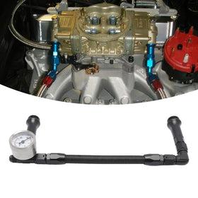 Kaloeou inlet and 1/8" NPT gauge port detail for easy fuel pressure monitoring