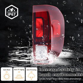 KAMDKI tail light illuminated at night showing bright LEDs benefit enhanced visibility