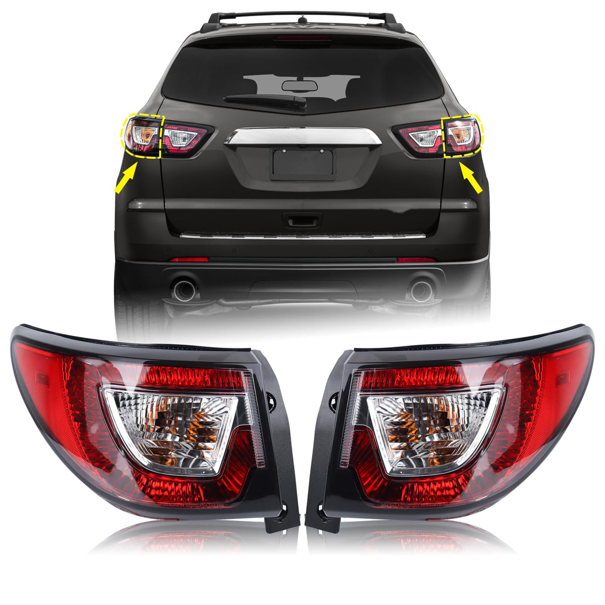 KAMDKI tail light front view showing clean lens and factory match for visibility