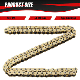 KAMIER chain measured against ruler to show 132-link long length for custom sizing