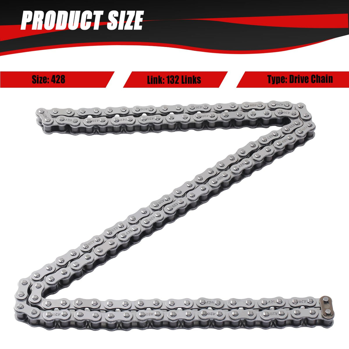 KAMIER chain measured against a scale to show adjustable length and precise fit benefit