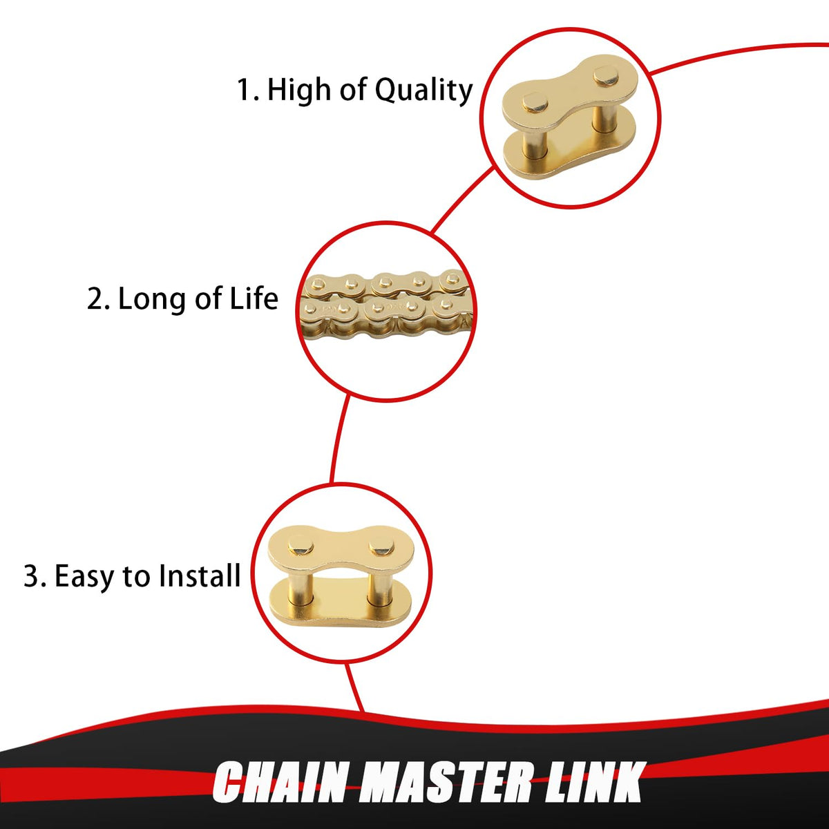 KAMIER chain beside ruler showing accurate 420 sizing benefit