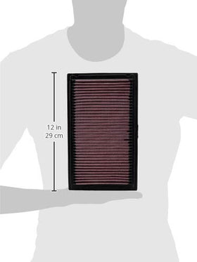 K&N side profile of filter displaying durable frame for lasting use