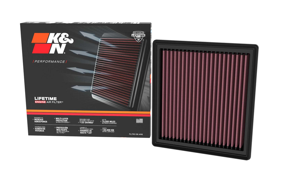 K&N front view of 33-5140 filter showing shape and fit benefit