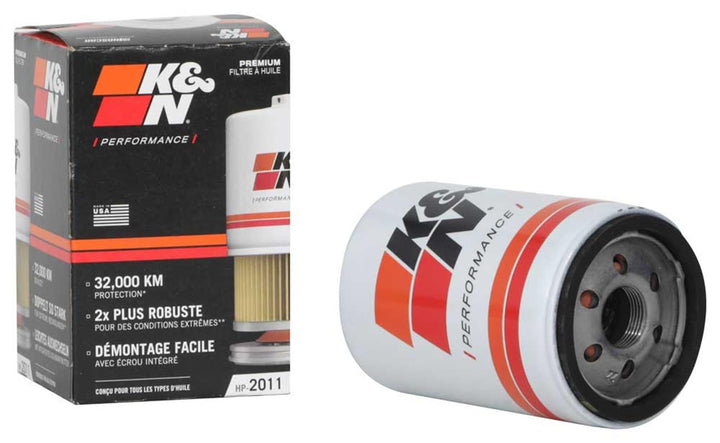 K&N front canister view showing durable body and brand for reliable protection