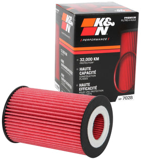 K&N HP-7028 front view showing brand and filter shape for reliable fit