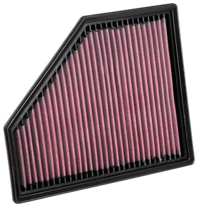 K&N filter installed in engine airbox, demonstrates simple drop-in installation