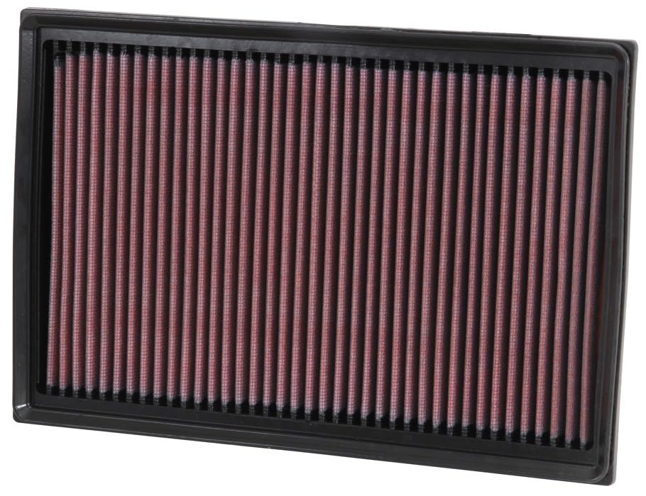 K&N filter installed in factory airbox improving intake flow
