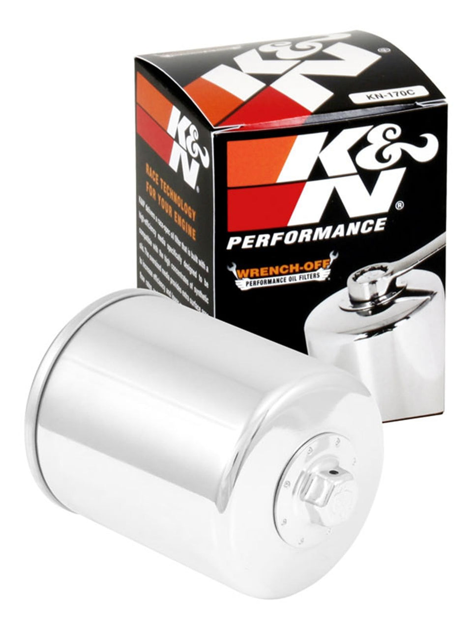 K&N KN-170C front view showing robust canister and gasket for reliable fit
