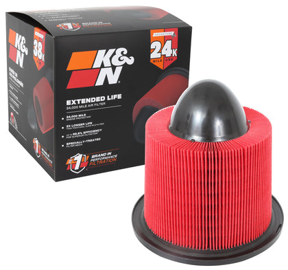 K&N KNF-0945 front view showing filter shape and quick fit benefit