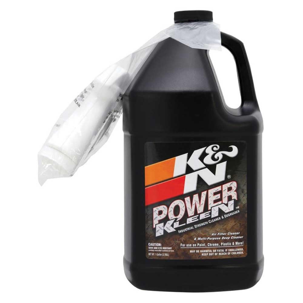 K&N Power Kleen gallon bottle front label showing product and benefits