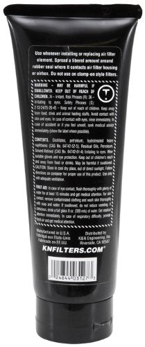 K&N sealing grease applied to filter base close-up, demonstrating airtight seal benefit