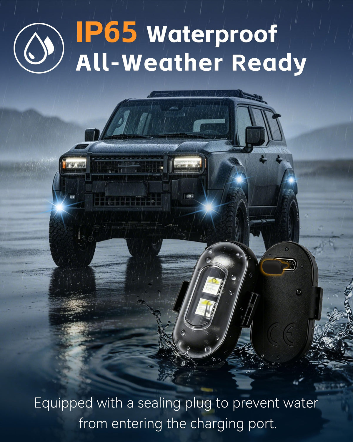 KANGIKX pods installed under a car chassis for improved visibility