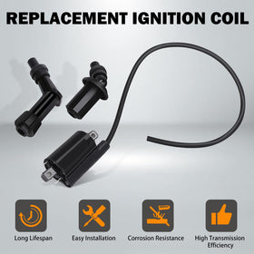 KanSmart ignition coil label closeup showing model numbers and fitment benefit