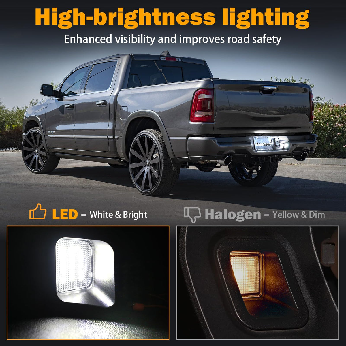 KanSmart illuminating license plate at night for safer identification