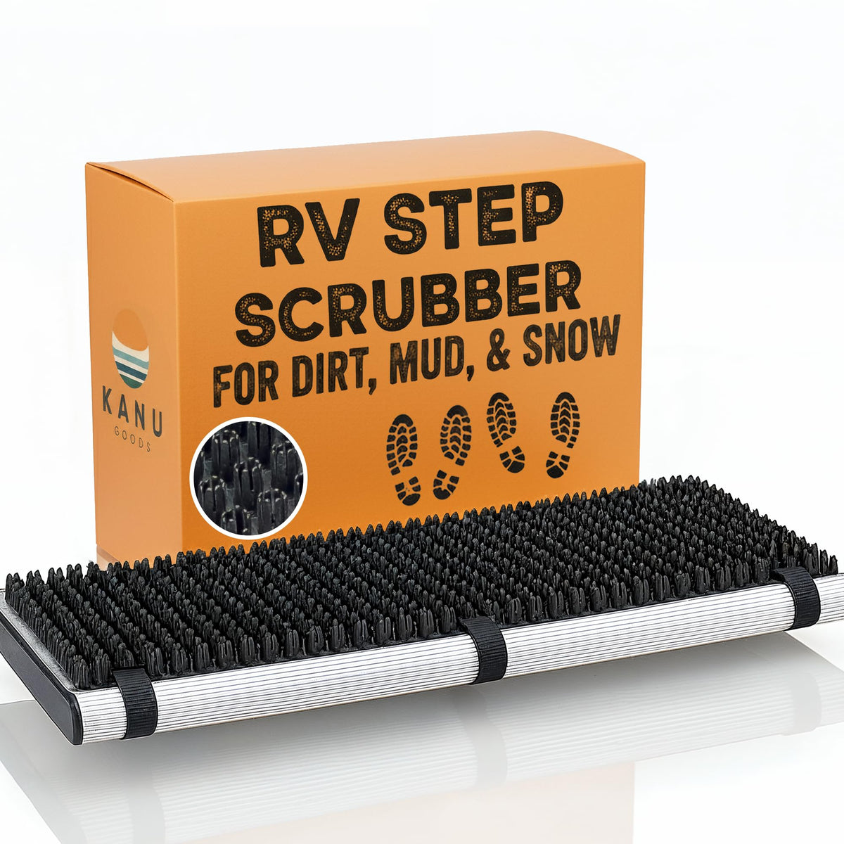 KANU GOODS front view on RV step showing secure fit and protection