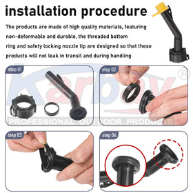 Karbay nozzle tip detail illustrating leak-resistant safety locking feature