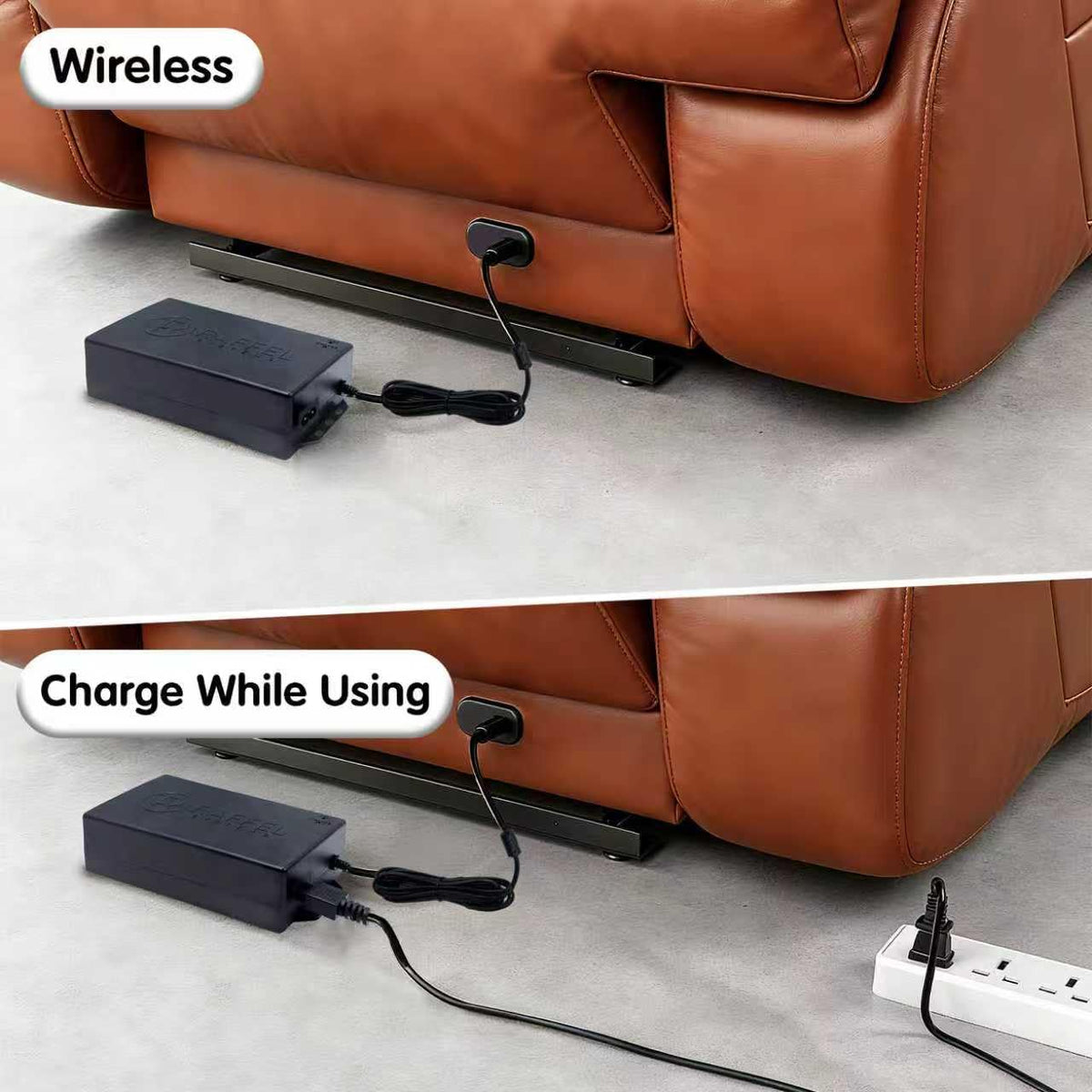 Kariwust power cords laid out showing included cords and flexible placement
