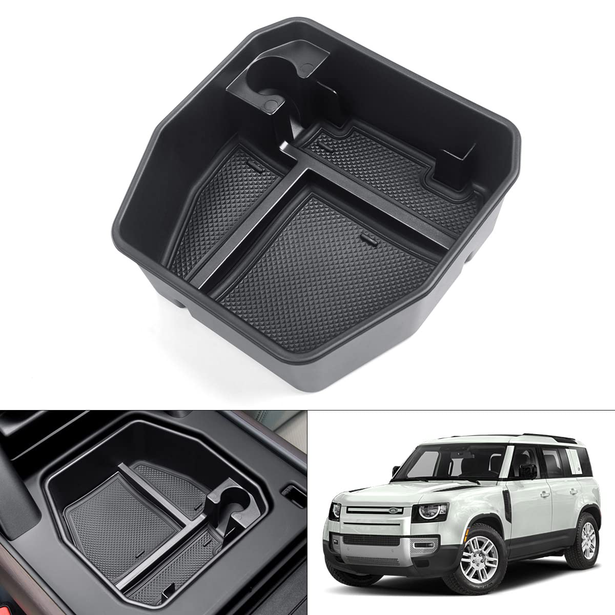 Karltys front view of center console organizer showing neat fit and easy access