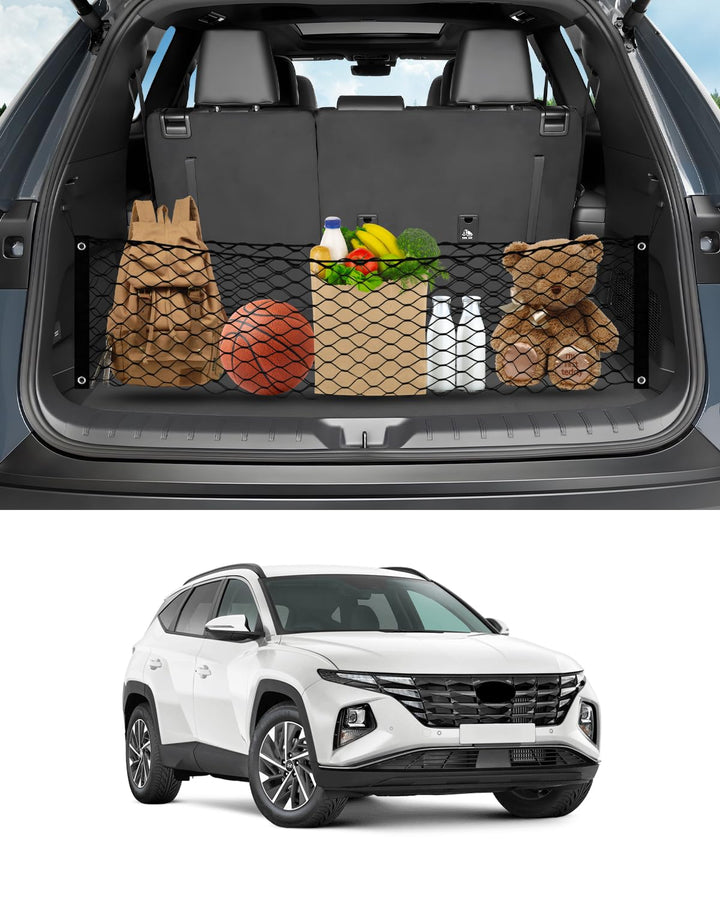Karltys front packaging showing cargo net and accessories — clear fit guidance
