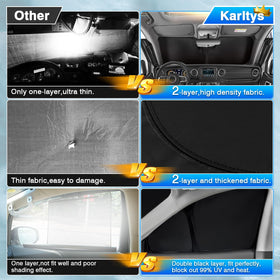 Karltys windshield shade installed inside Corolla Cross reducing cabin heat