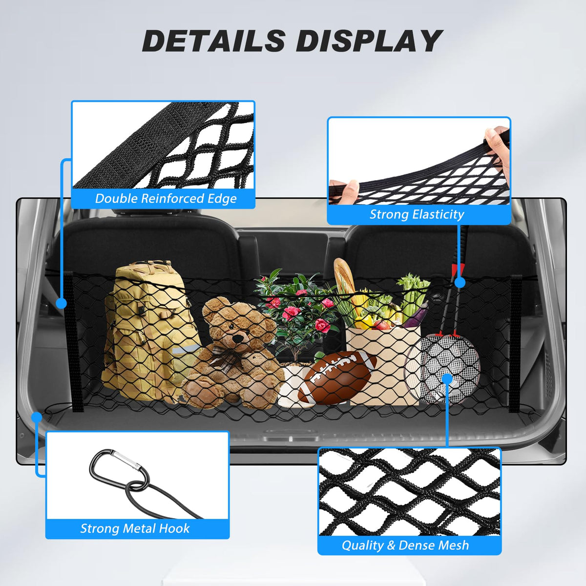 Karltys installed in Telluride trunk wide view demonstrating neat organized cargo