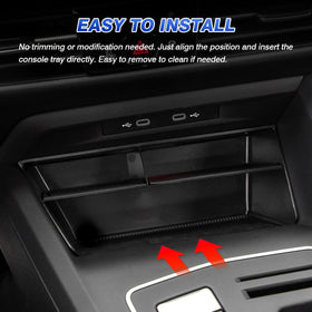 Karltys lifestyle shot in a VW cabin showing tidier console and clutter reduction benefits