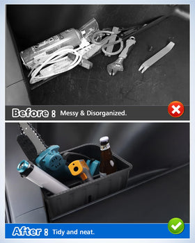 Karltys organized cargo with groceries showing neat storage and spill protection
