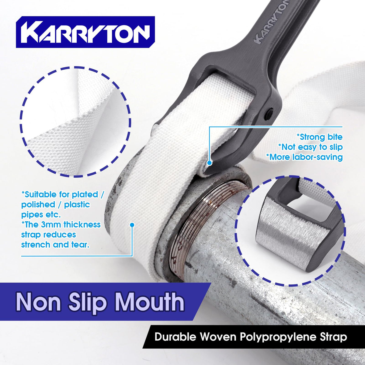 KARRYTON aluminum handle detail highlighting lightweight durability