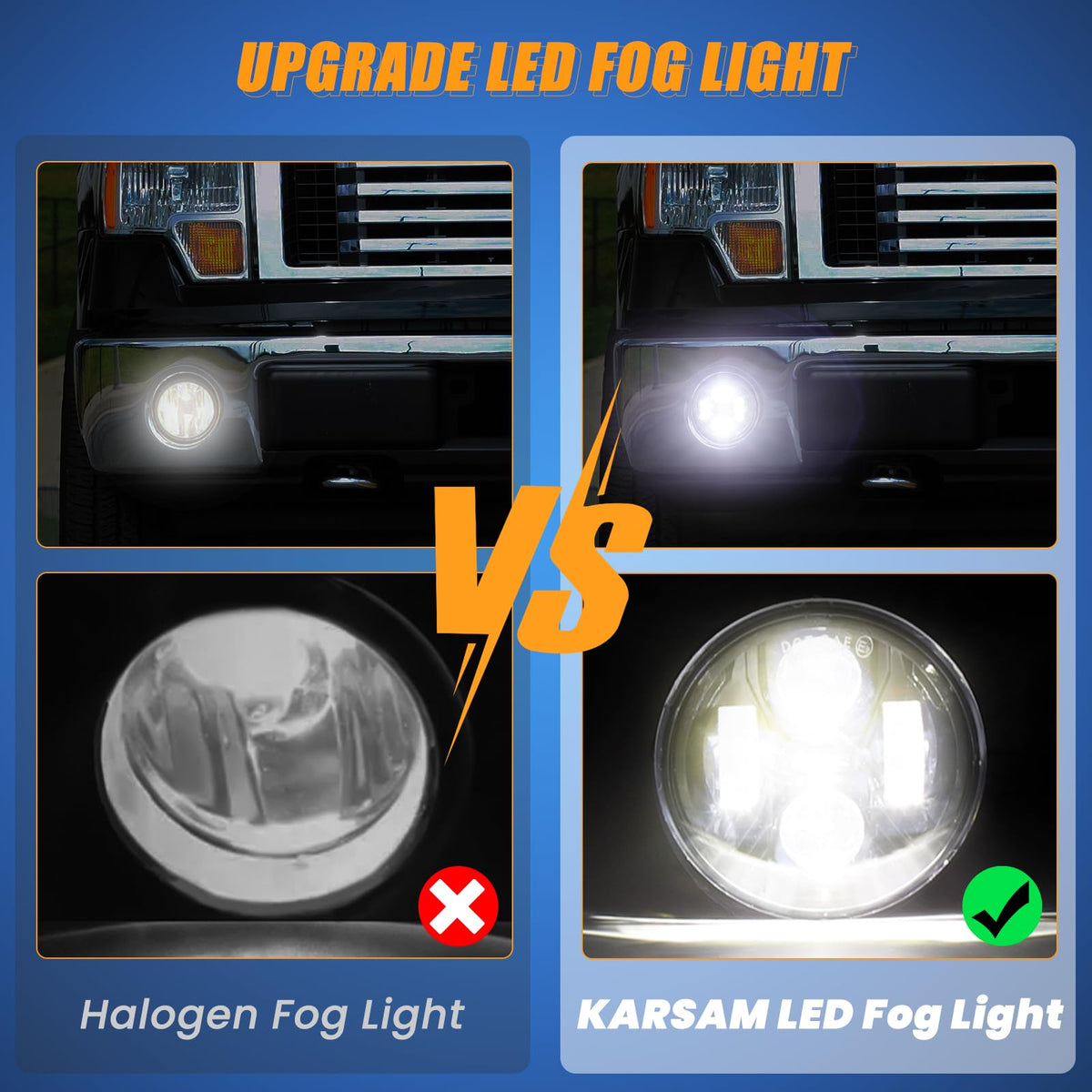 KARSAM installed on Ford F150 bumper improving road illumination and style
