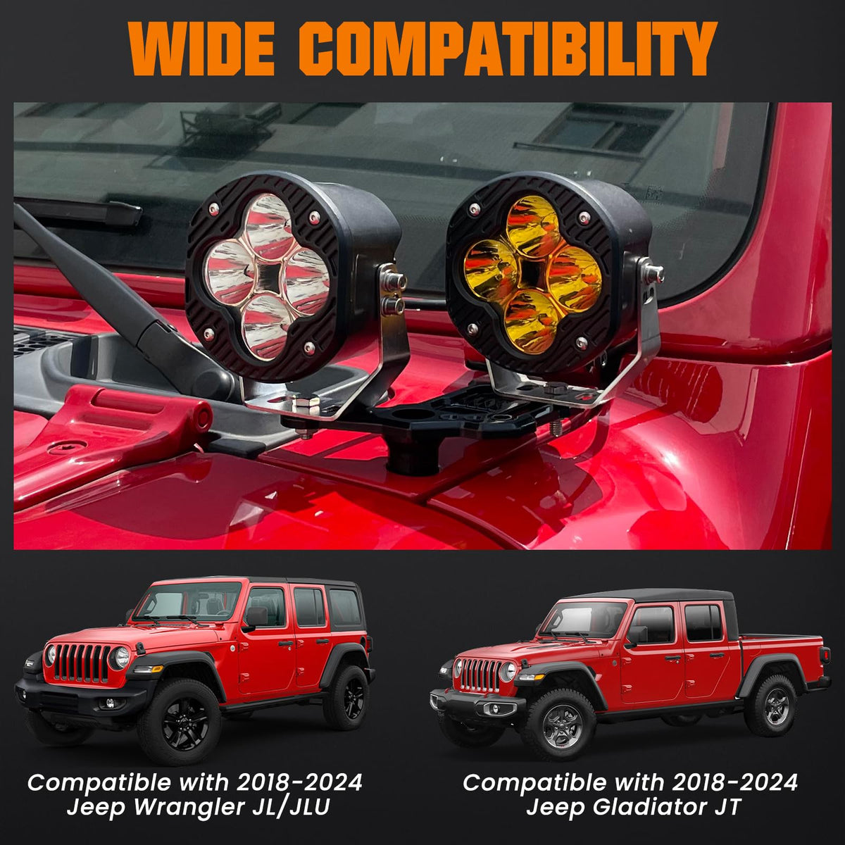 KARSAM installed dual LED bars on Jeep Wrangler demonstrating improved visibility