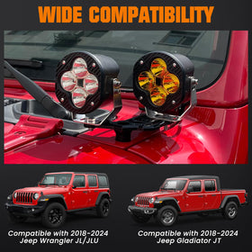 KARSAM installed dual LED bars on Jeep Wrangler demonstrating improved visibility