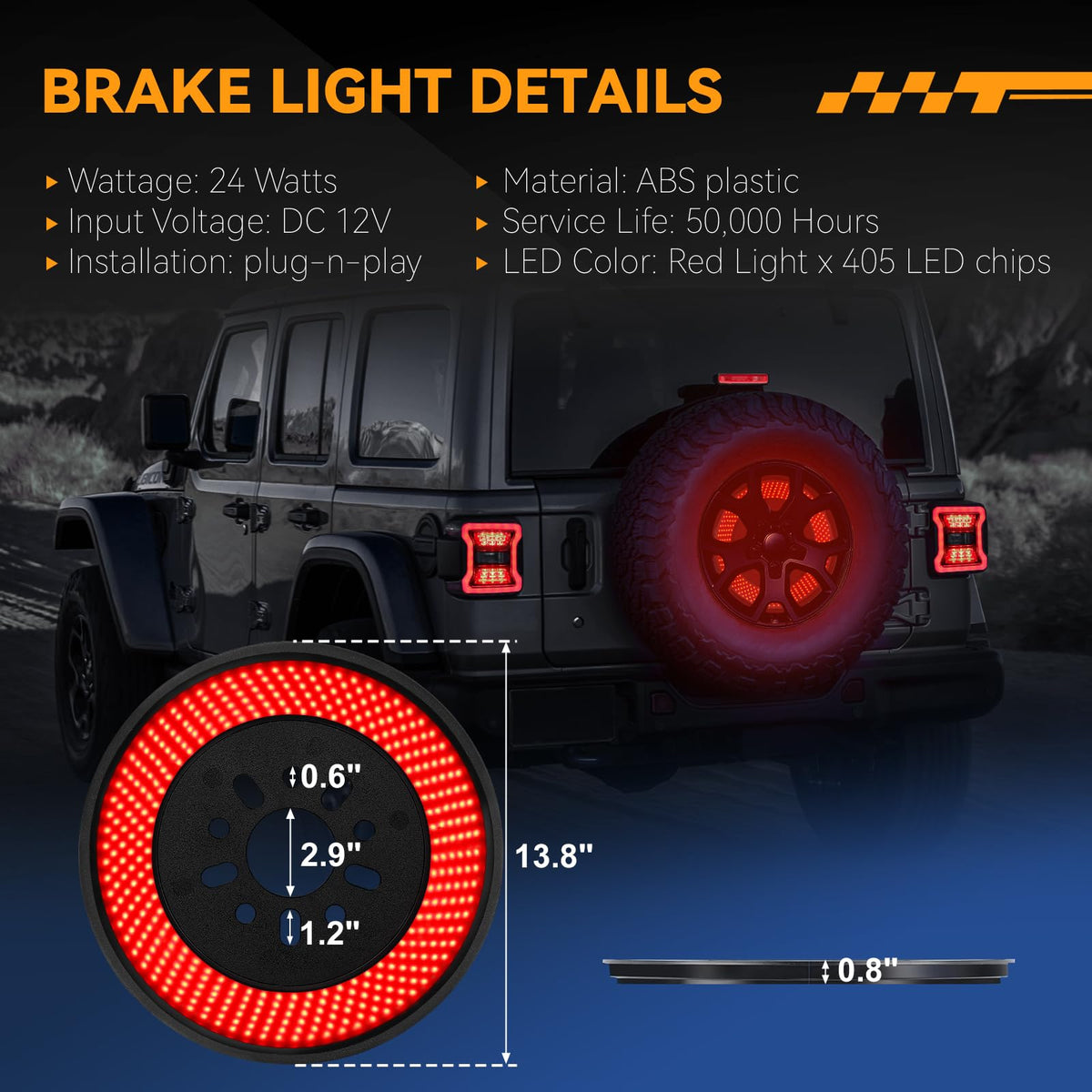 KARSAM side profile on Jeep tailgate demonstrating clean factory fit