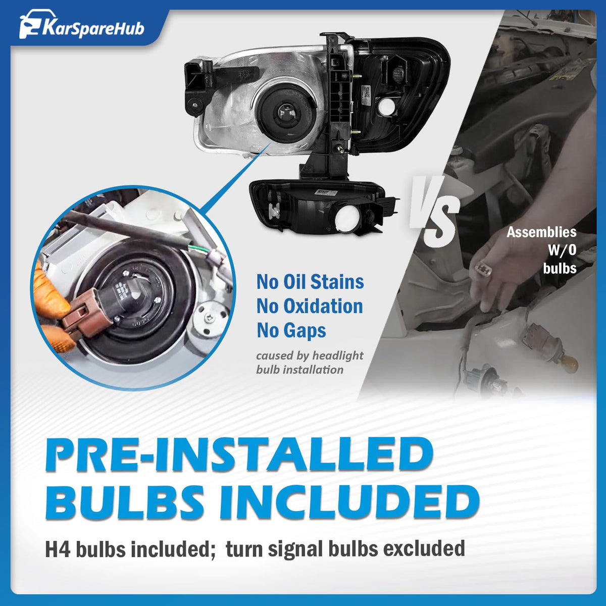KarSpareHub high/low beam bulb installed for immediate use benefit