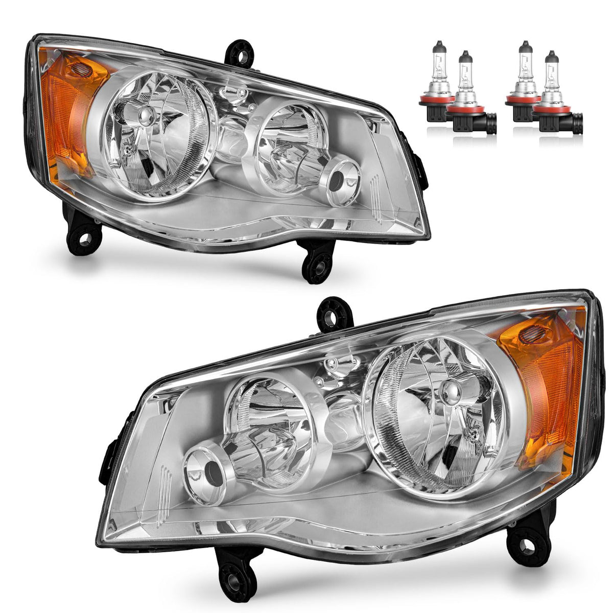 KarSpareHub front view of headlight assembly showing exact OEM fit and alignment benefit