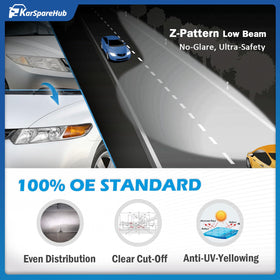 KarSpareHub headlight held beside a hand showing scale for easy fitment assessment
