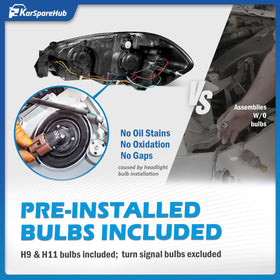 KarSpareHub headlight installed on Chevy Impala illustrating direct-fit replacement benefit