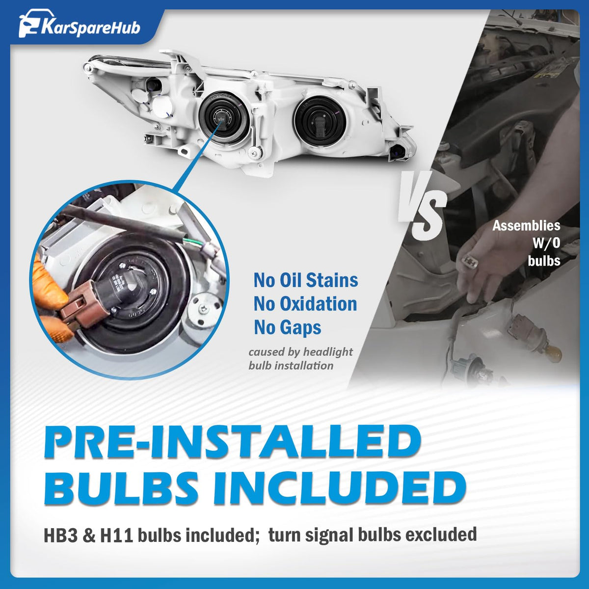 KarSpareHub installed on Camry demonstrating restored nighttime visibility