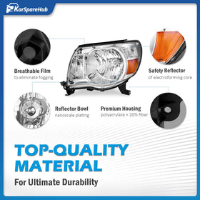 KarSpareHub headlight installed on Tacoma demonstrating factory-like fit benefit