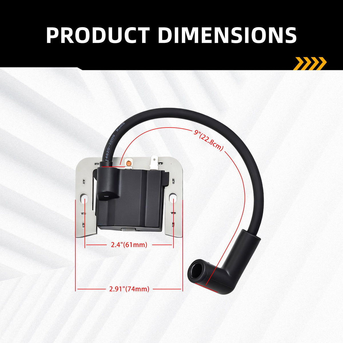 karvayna coil beside ruler showing compact size for easy replacement